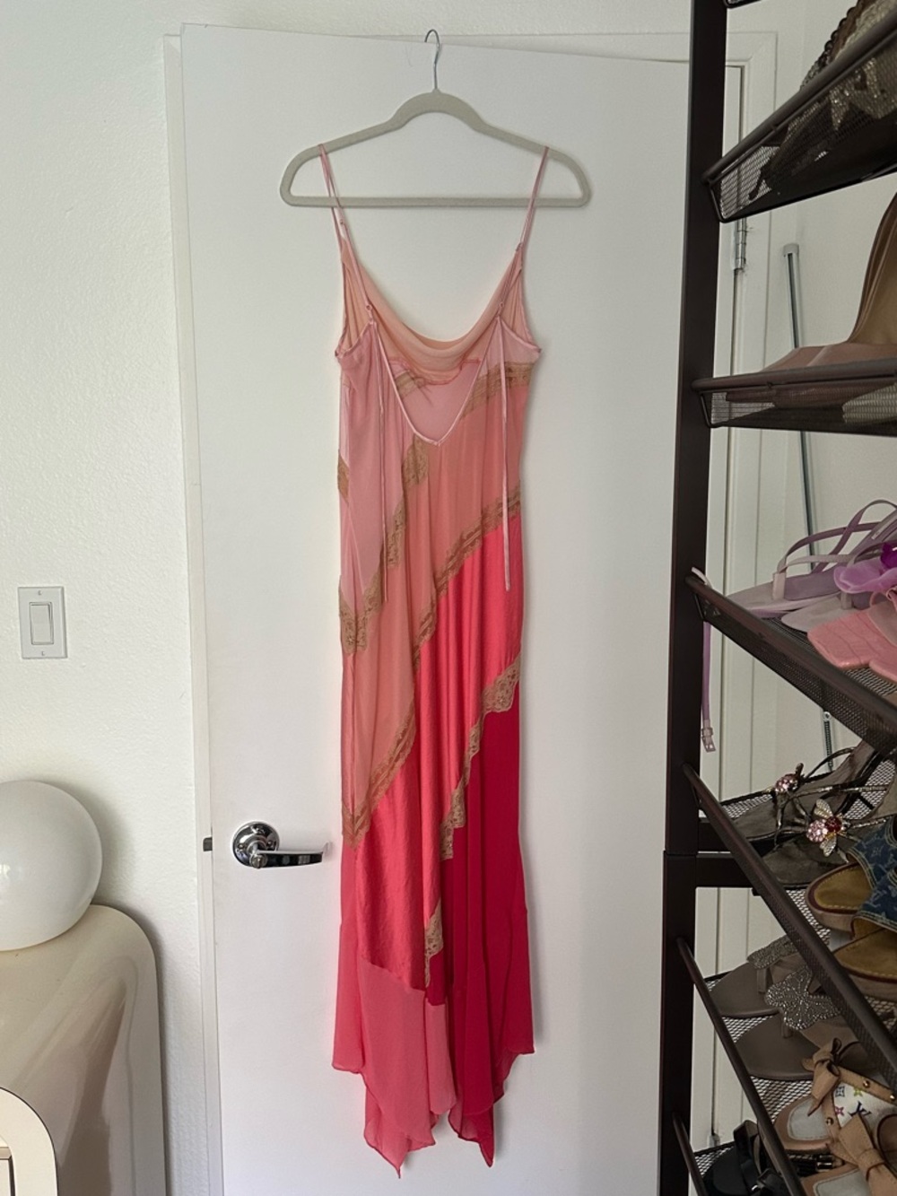 Vintage Victoria's Secret Pink Ombre Asymmetrical Slip Dress - Picture 3 of 7